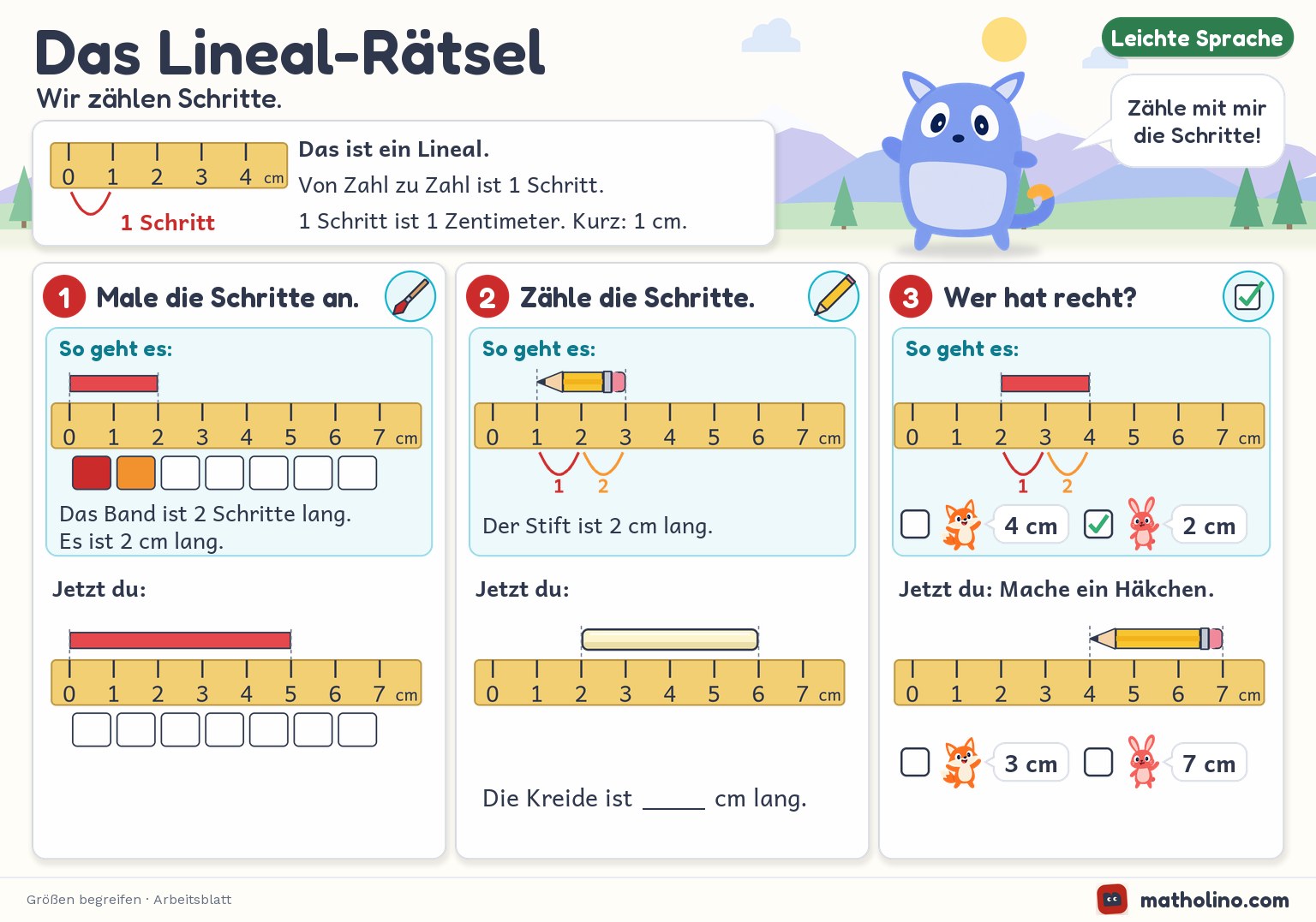 Arbeitsblatt Das Lineal-Rätsel