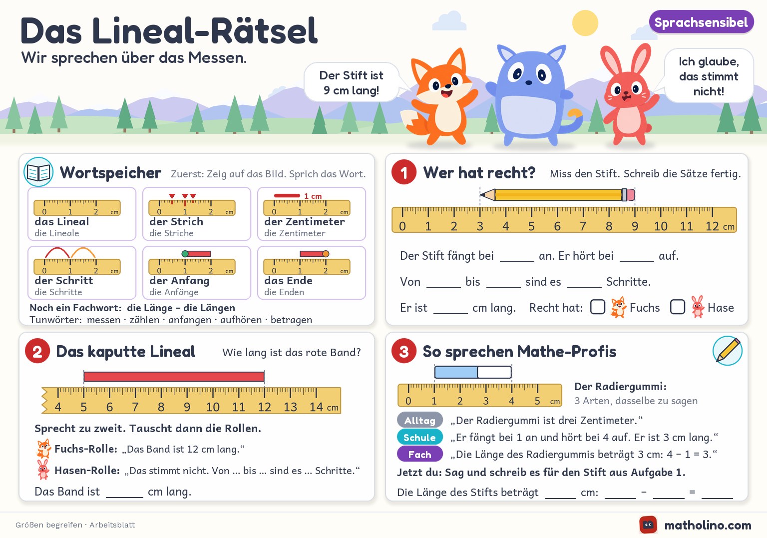 Arbeitsblatt Das Lineal-Rätsel