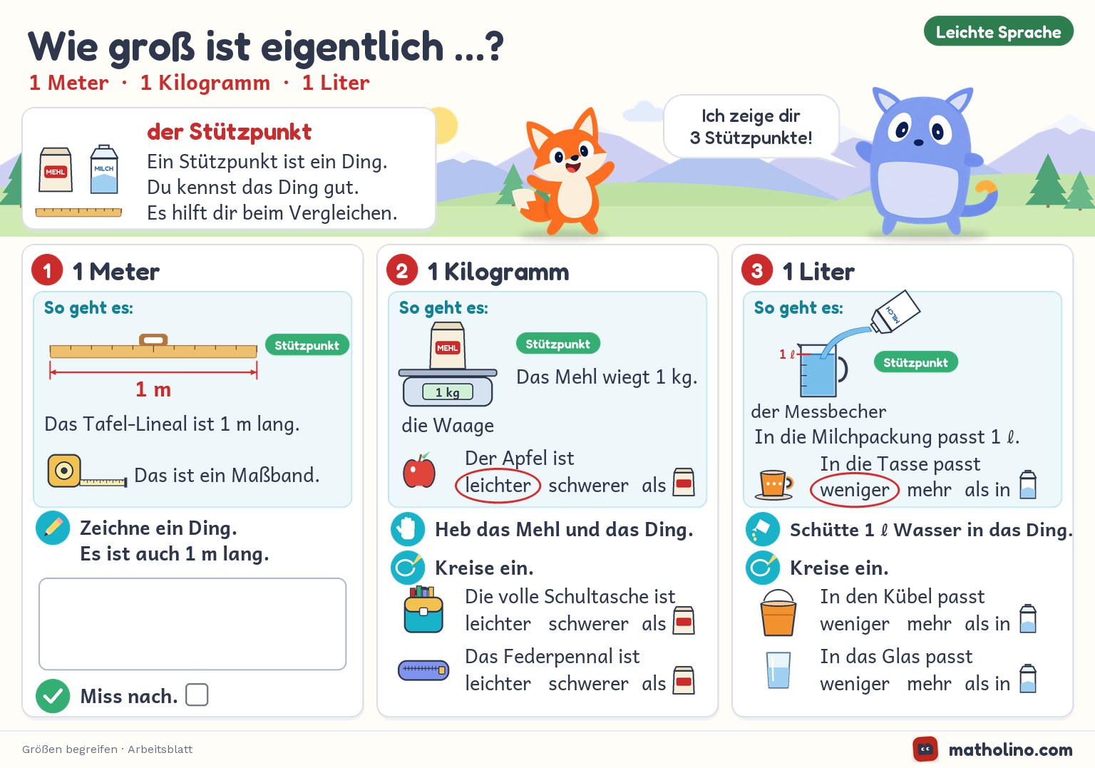 Arbeitsblatt Wie groß ist eigentlich …?