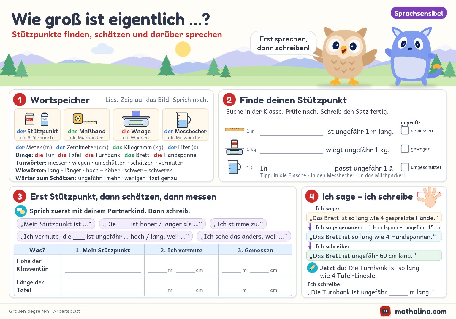 Arbeitsblatt Wie groß ist eigentlich …?