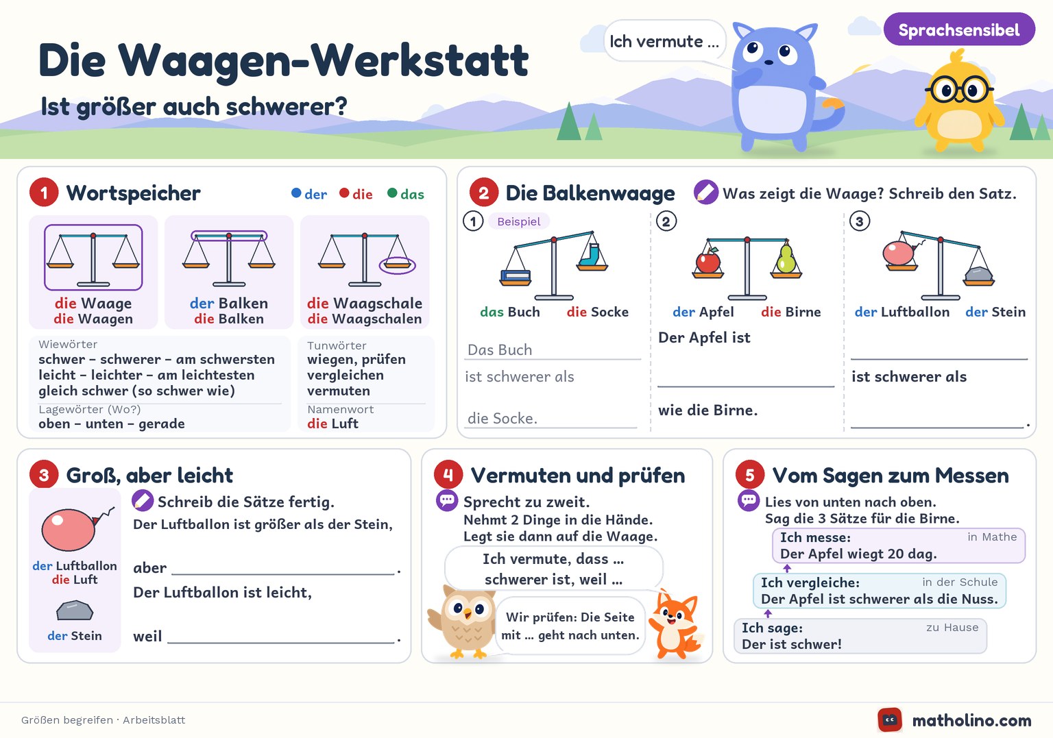 Arbeitsblatt Die Waagen-Werkstatt