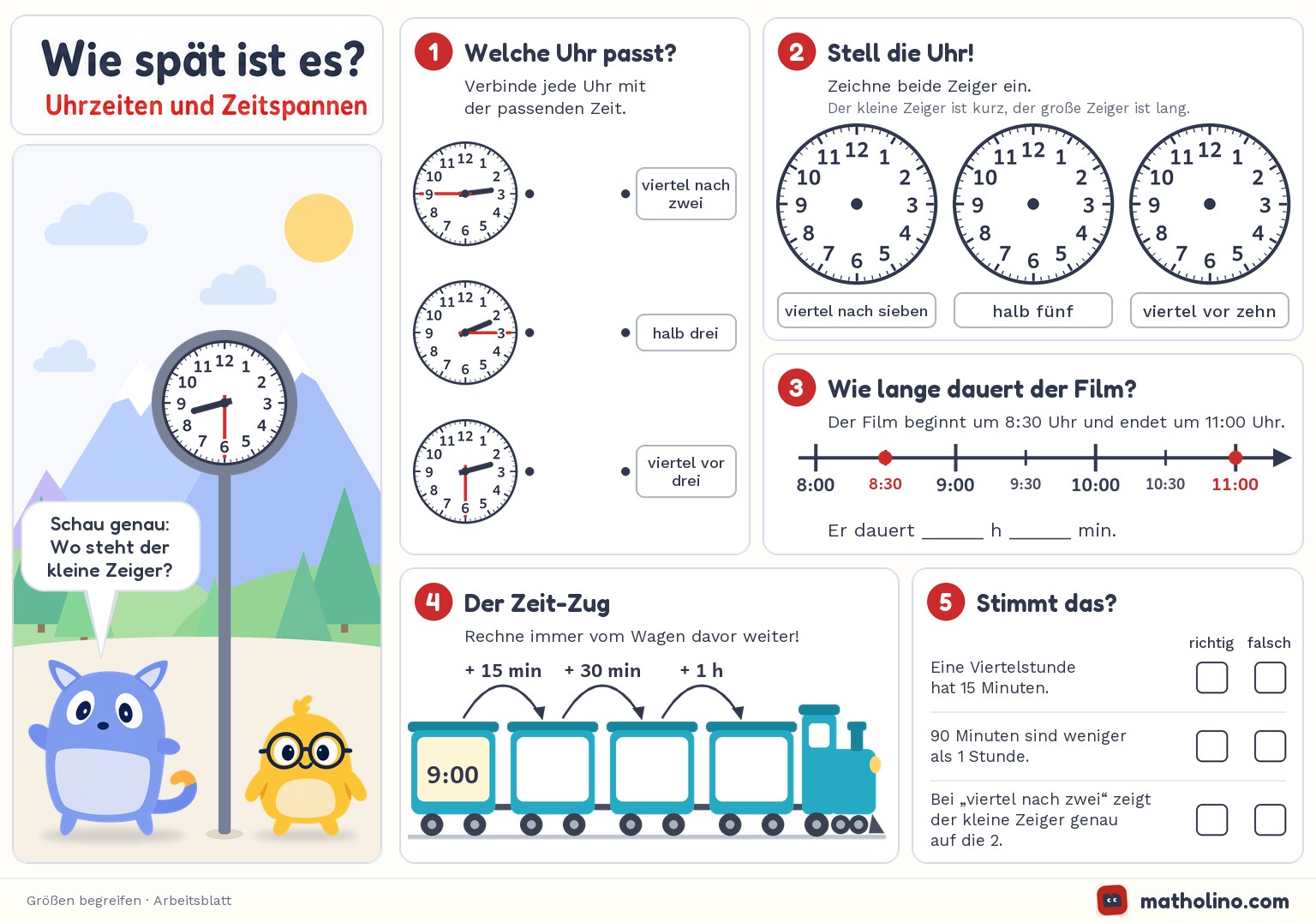 Arbeitsblatt Wie spät ist es?