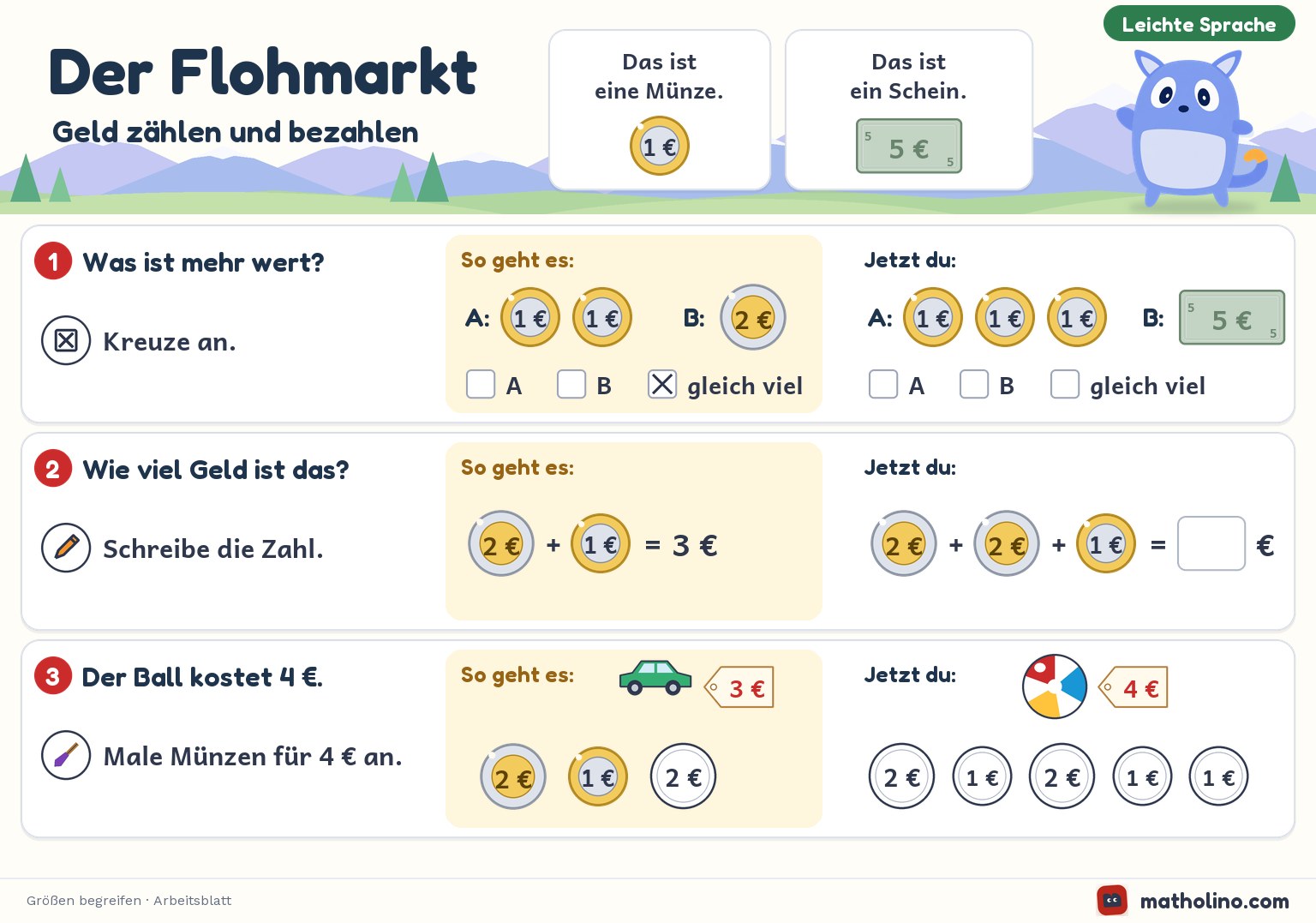 Arbeitsblatt Der Flohmarkt
