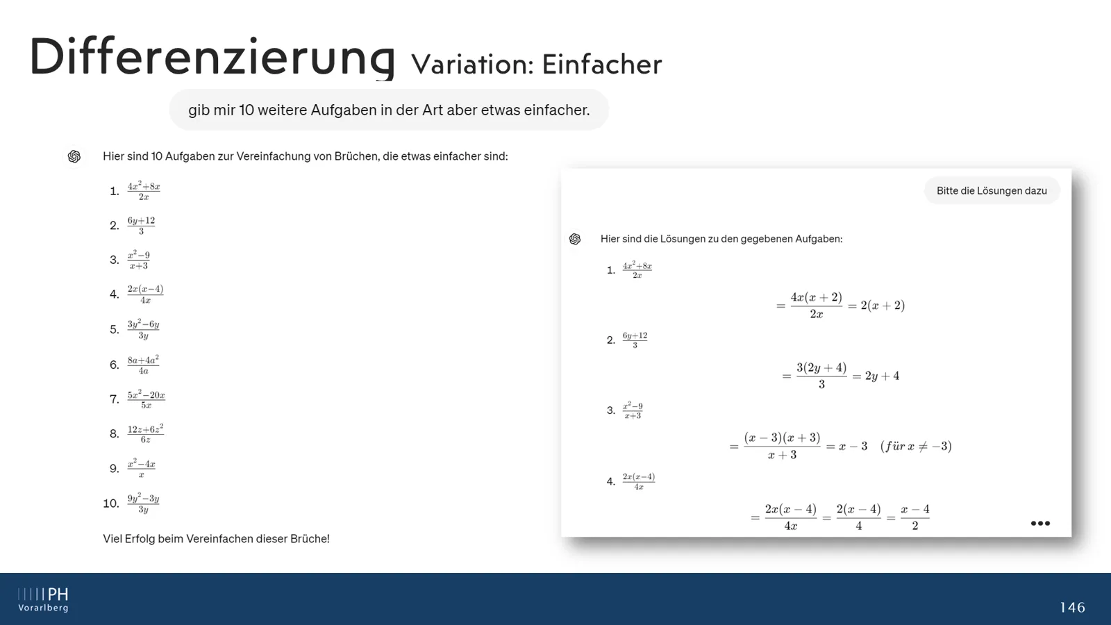 Zehn leichtere Aufgaben
