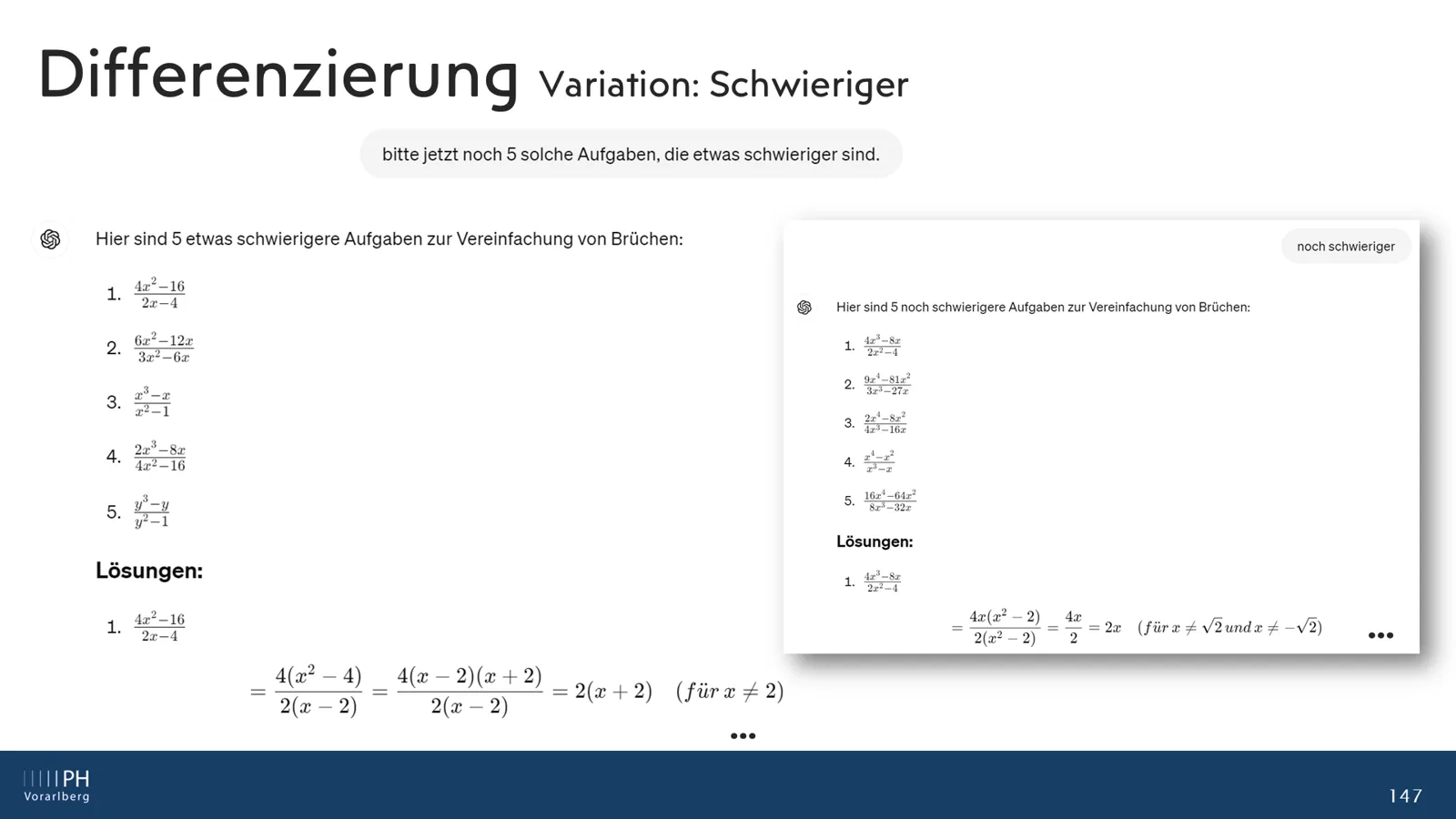 Fünf schwierigere Aufgaben