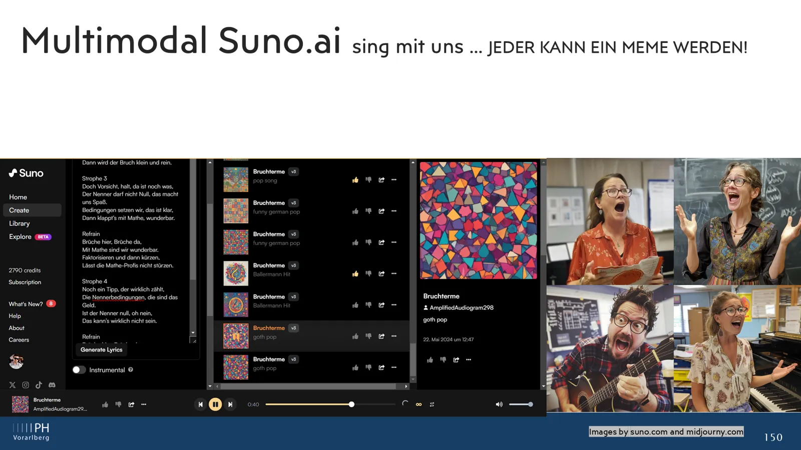 Suno vertont den Text – in vielen Stilen