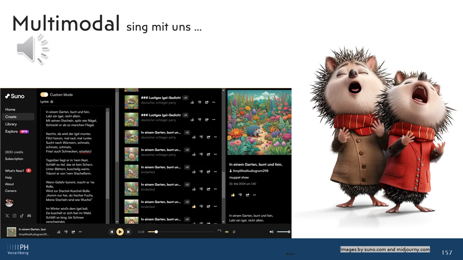 Suno singt das Gedicht
